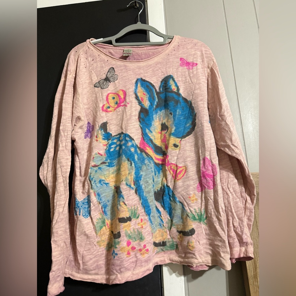Magnolia Pearl Pink Long Sleeve with Deer Graphic